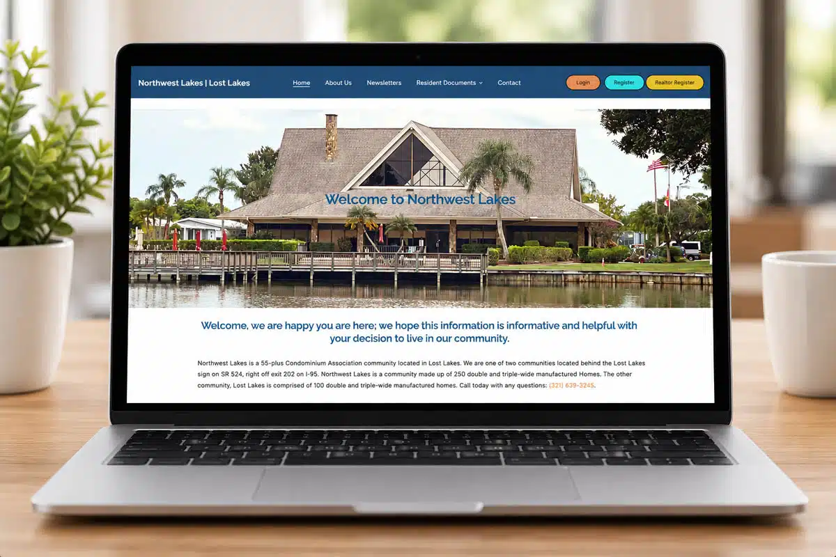 Laptop Displaying Lakeside Community Website website maintenance and Security